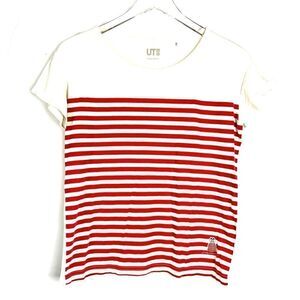 Uniqlo limited edition red and white strip shirt by Lisa Larson.